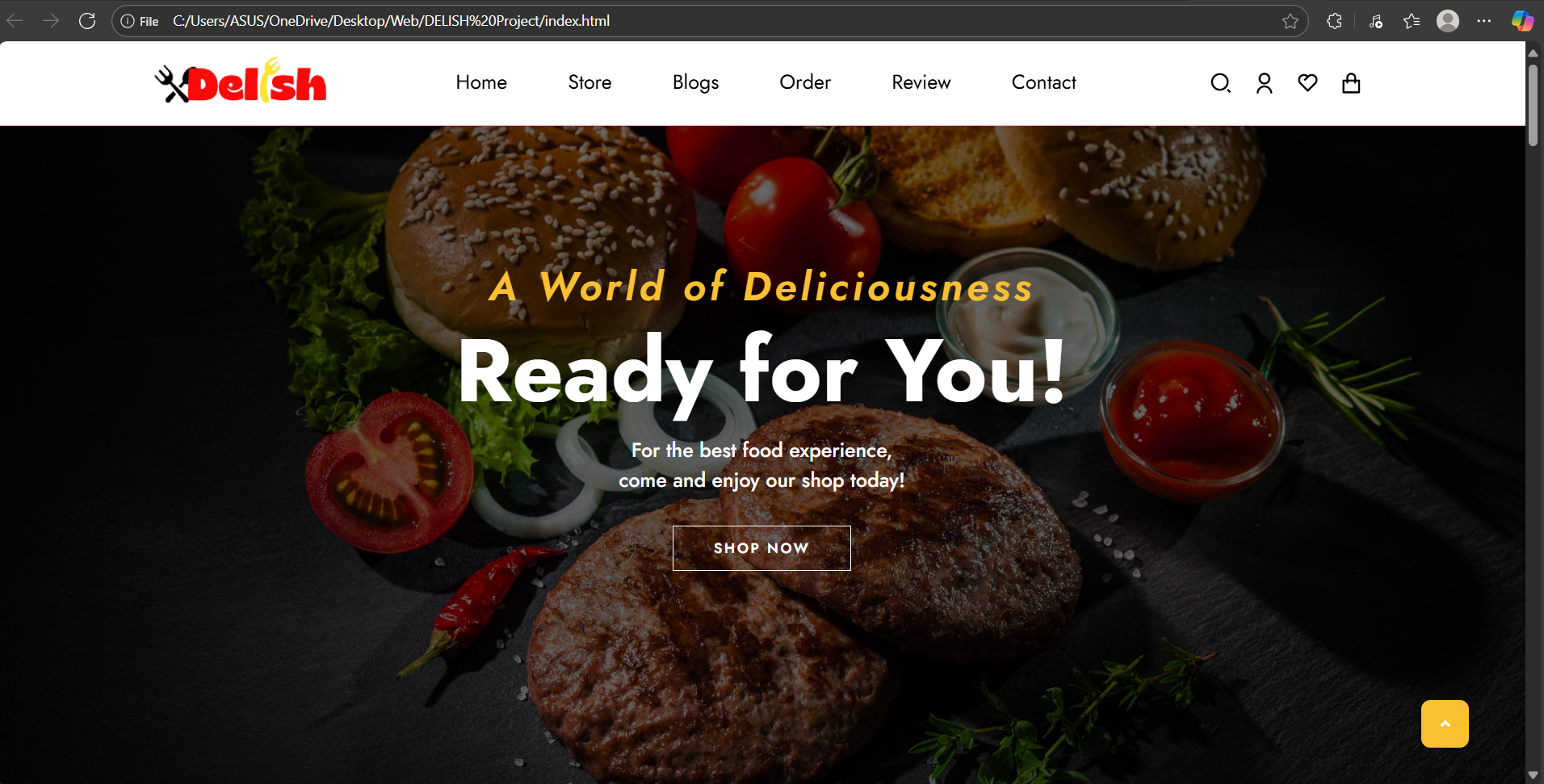 Delish Food restaurant website